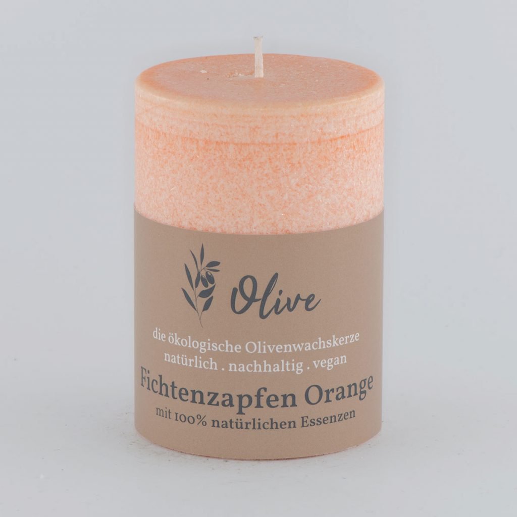 Fichtenzapfen Orange aus Olivenwachs