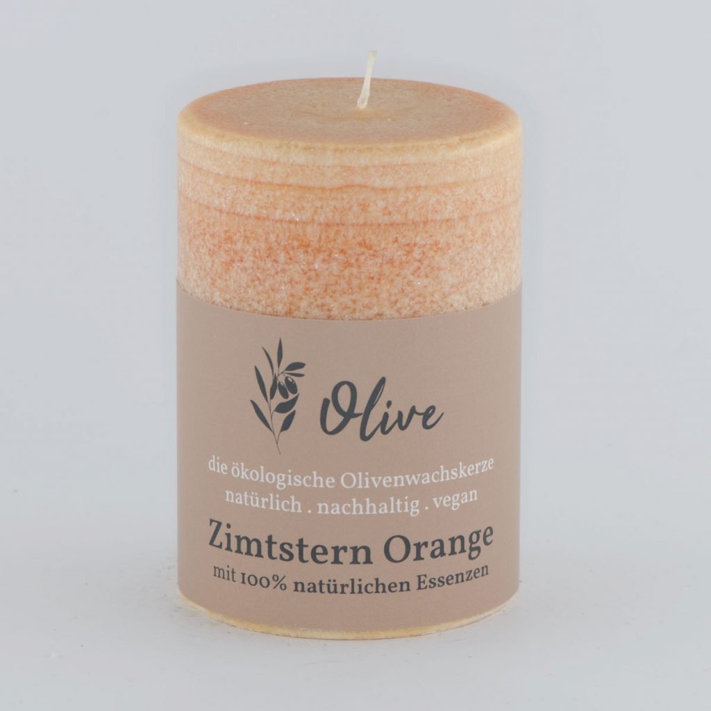 Zimtstern Orange aus Olivenwachs