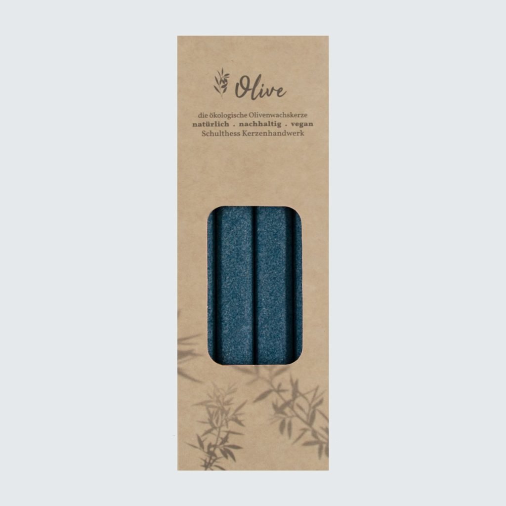 Olivenstabkerzen - Türkis dunkel 33