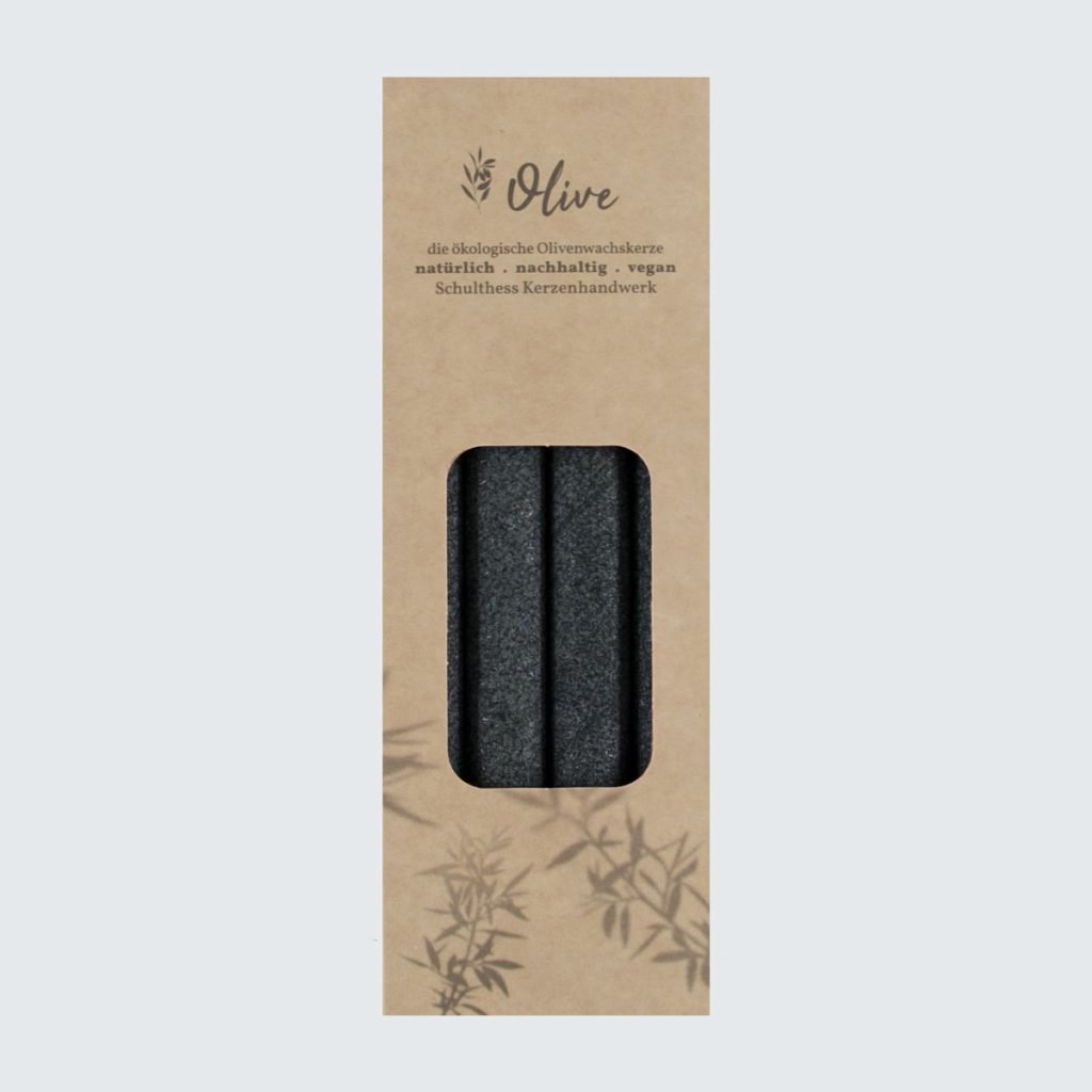 Olivenstabkerzen - Schwarz 420