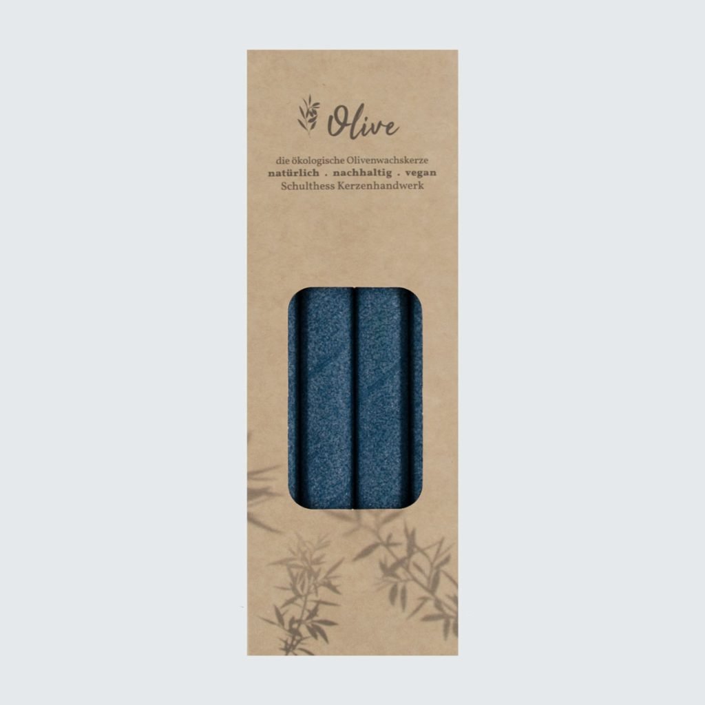 Olivenstabkerze - Anthrazitblau 530