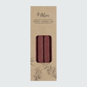 Olivenstabkerzen - Orangerot dunkel 657