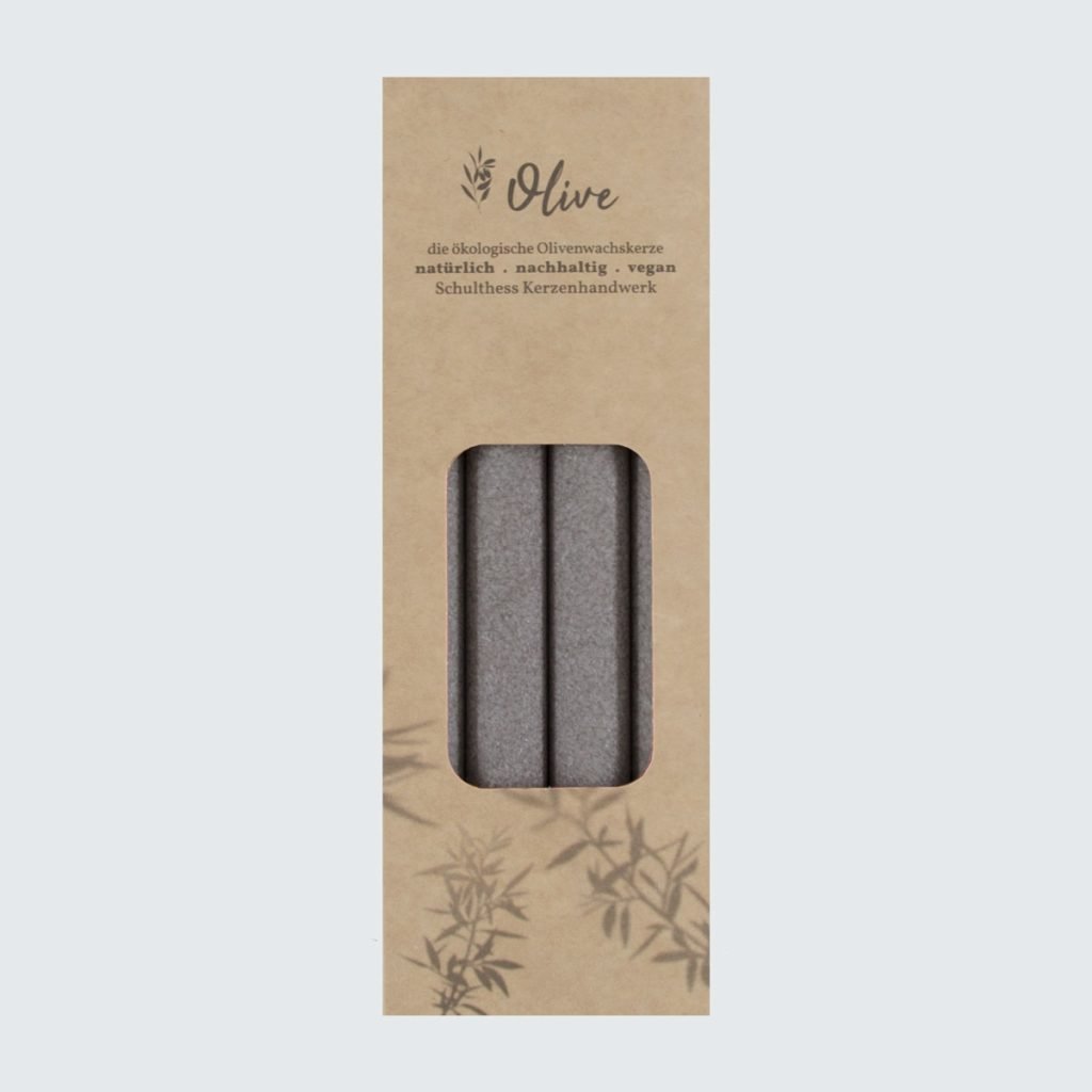Olivenstabkerze - Braungrauhell 833
