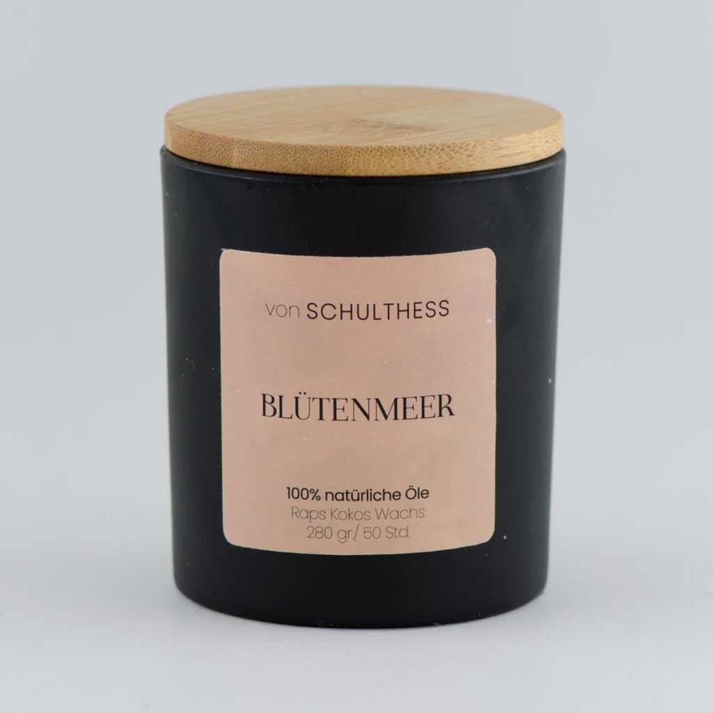 Blütenmeer - Schwarzglas gross