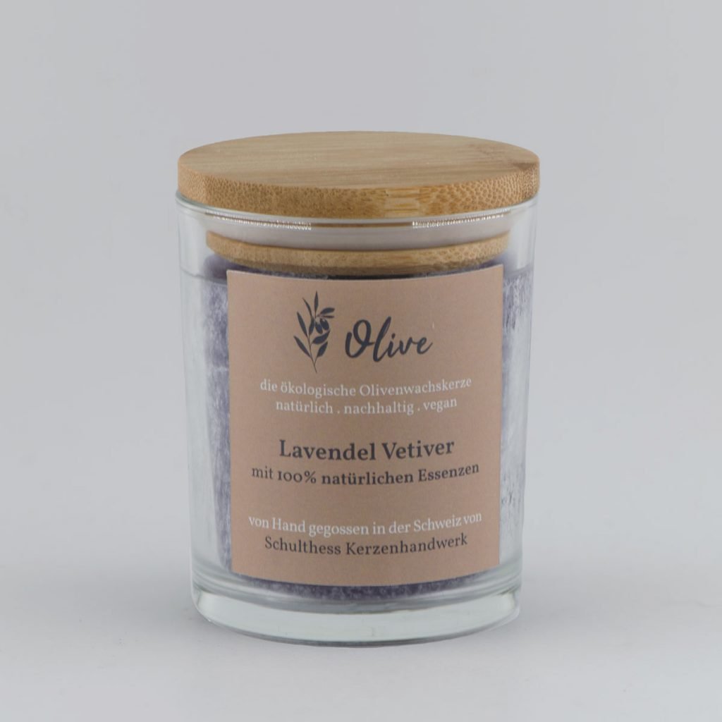 Klarglas mit Olivenwachs - Lavender Vetiver