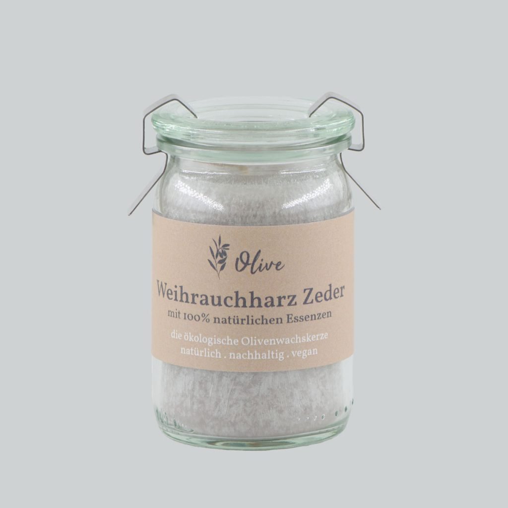Mini Weckglas mit Olivenwachs - Weihrauchharz Zeder