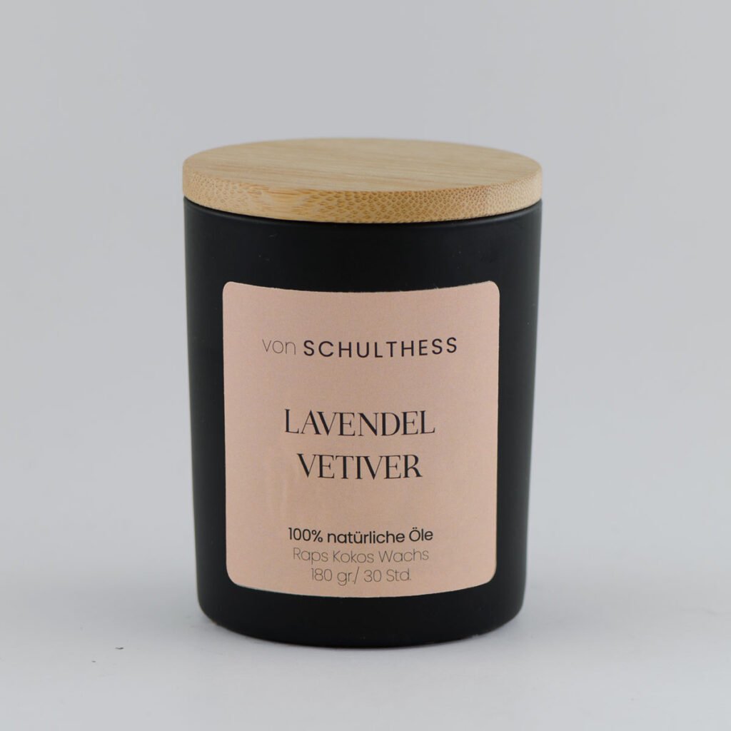 Lavender Vetiver Schwarzglas klein